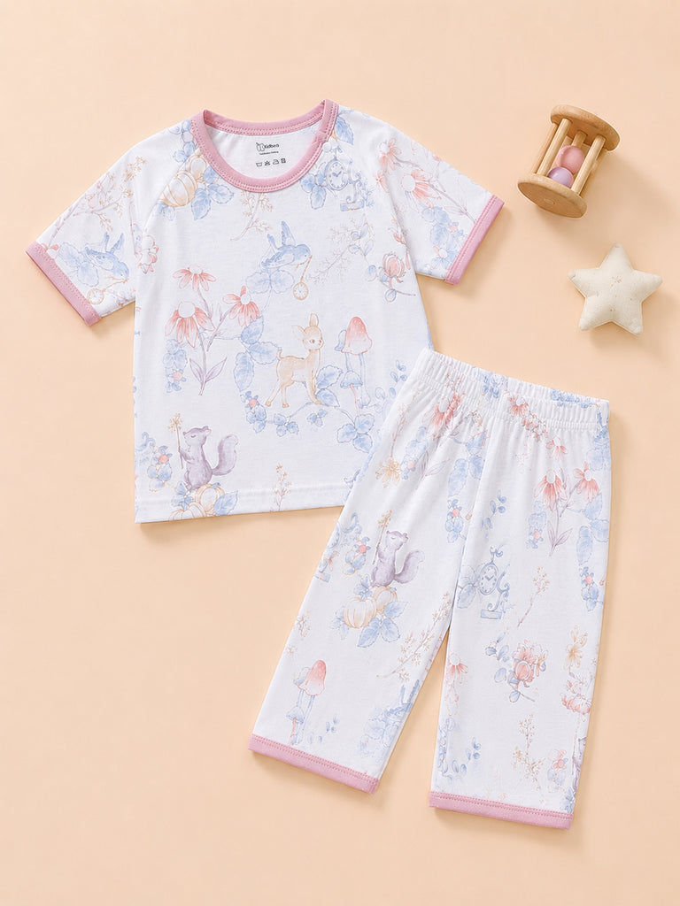 BambooTEC™ Unisex Bamboo Fabric Bunny Blossom Print T-Shirt & Pyjama Set