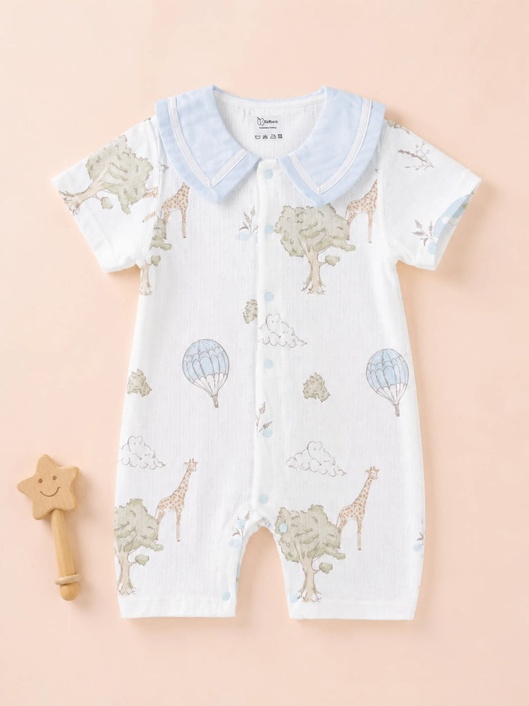 BambooTEC™ Unisex Bamboo Fabric Giraffe Print Romper