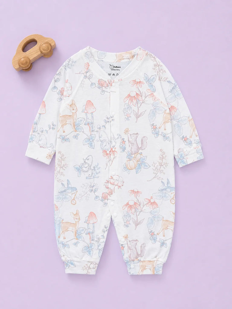 BambooTEC™ Unisex Bamboo Baby Romper – Deer Print