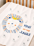 Bamboo Fabric King of the Jungle Print Baby Blanket | Ultra Soft Swaddle Blanket | 110 × 110 cm