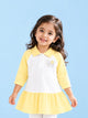 BambooTEC™ Bamboo Girls Frock – Yellow & White Love Graphic Full-Sleeve Dress