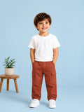Unisex Brown Cotton Kids Cargo Shorts – Comfortable Everyday Bottomwear