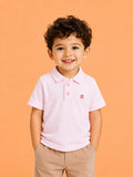 Boys Bamboo Fabric Pink Polo T-Shirt