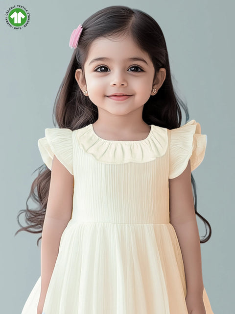 Light Organic Cotton Off White Angel Frock | Elegant & Comfortable