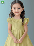Light  Organic cotton  Charming Olive Green Girls Frock | Olive Green