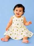 BambooTEC™ Bamboo Muslin Baby Frock – Bee & Daisy Print, Soft & Breathable Dress