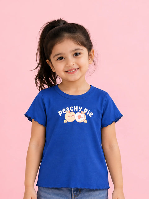 BambooTEC™ Bamboo Girls Blue Top – Peachy Pie Print
