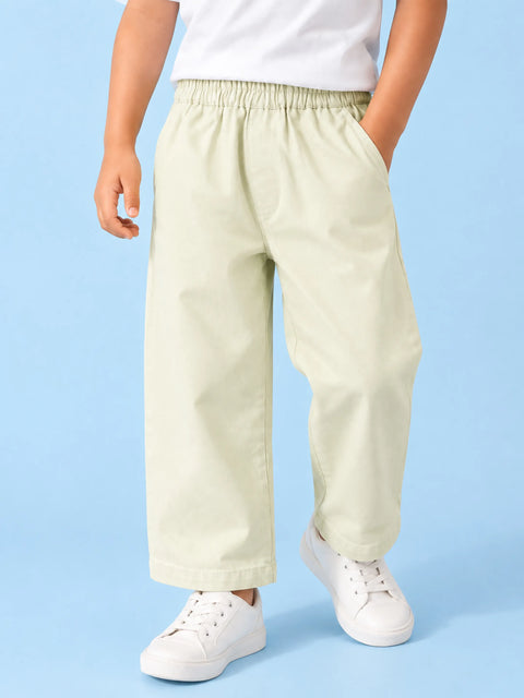 Boys Cotton Wide-Leg Pants – Comfortable Elastic Waist Casual Trousers