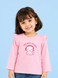 Girls Pink Full-Sleeve Top – Love Music Fur Real Print