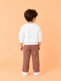 BambooTEC™ Unisex Kids Sweatshirt – White Sports Graphic Full-Sleeve Crewneck