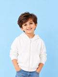 BambooTEC™ Unisex Hoodie – White Bunny Spring Graphic Full-Sleeve Zip-Up Hoodie