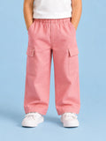Girls Pink Cotton Cargo Pants – Comfortable & Stylish Everyday Bottomwear