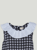 Girls Checked Frock with Collar Detail | 100% Organic cotton