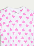 Organic Cotton Unisex Kids Co-ord Set – Soft Breathable Heart Print T-Shirt & Shorts Set