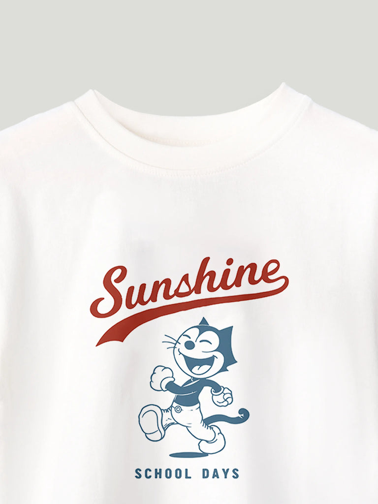 Unisex Bamboo Fabric White Sunshine Print Oversized T-Shirt