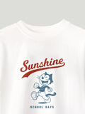 Unisex Bamboo Fabric White Sunshine Print Oversized T-Shirt