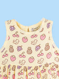 BambooTEC™ Bamboo Muslin Baby Frock – Fruity Fiesta Print, Soft & Breathable Dress