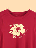 BambooTEC™ Bamboo Girls Red Top – Bloom & Grow Shine Floral Print