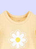 Girls Yellow Top – Daisy Flower Print with Ruffle Sleeves