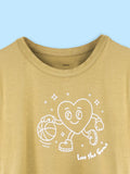 BambooTEC™ Bamboo Girls Mustard Top – Love the Game Print