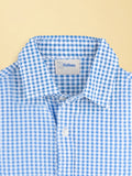 Boys Cotton Blue Gingham Check Shirt