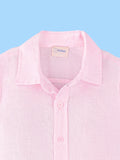 Boys Linen Cotton Pastel Pink Shirt
