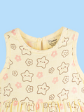 BambooTEC™ Bamboo Muslin Baby Frock – Star & Flower Print, Soft & Breathable Dress