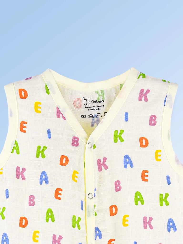 BambooTEC™ Bamboo Muslin Baby Jhabla – Alphabet Print