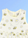 BambooTEC™ Bamboo Muslin Baby Frock – Bee & Daisy Print, Soft & Breathable Dress