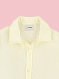 Boys Linen Cotton Light Yellow Shirt