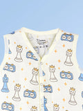 BambooTEC™ Bamboo Muslin Baby Jhabla – Chess & Clock Print