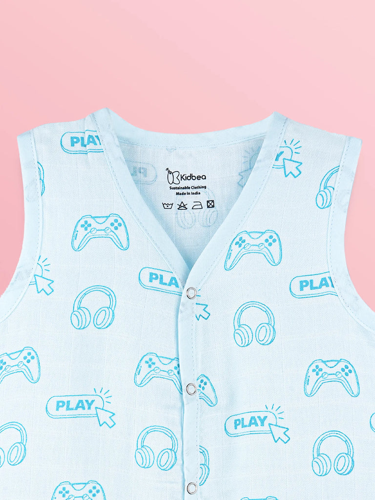 BambooTEC™ Bamboo Muslin Baby Jhabla – Gaming Print