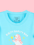 Girls Blue Top – Bibity Bopity Boo Penguin Print with Ruffle Sleeves