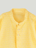 Boys Yellow Kurta & White Pajama Set – Traditional Ethnic Festive Wear