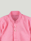 Boys Pink Kurta & White Dhoti Set – Traditional Festive Ethnic Wear