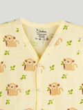 BambooTEC™ Bamboo Muslin Baby Jhabla – Monkey & Leaf Print