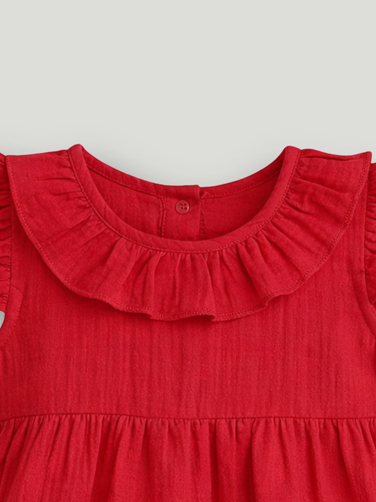 Light Organic Cotton Trendy Maroon Frock | Elegant & Comfortable