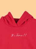 Unisex Cotton Hoodie – Red Full-Sleeve Christmas Printed Pullover Sweatshirt