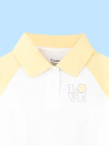 BambooTEC™ Bamboo Girls Frock – Yellow & White Love Graphic Full-Sleeve Dress