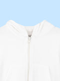 BambooTEC™ Unisex Hoodie – White Bunny Spring Graphic Full-Sleeve Zip-Up Hoodie