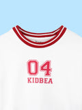 BambooTEC™ Bamboo Boys Sweatshirt – White & Red 04 Graphic Full-Sleeve Crewneck