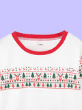 Unisex Cotton Kids Sweatshirt – White Christmas Print Full-Sleeve Sweatshirt