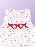 Girls Cotton White Heart Print Top