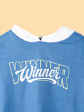 BambooTEC™ Bamboo Boys Hoodie – Blue Winner Print Full-Sleeve Hooded Sweatshirt