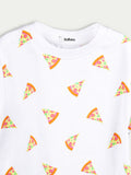 Organic Cotton Unisex Kids Co-ord Set – Soft Breathable Pizza Print T-Shirt & Shorts Set