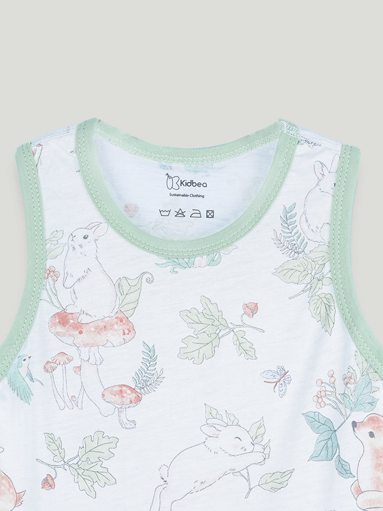 BambooTEC™ Unisex Bamboo Fabric Woodland Print Vest & Shorts Set