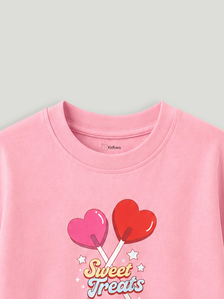 Bamboo Fabric Girls Kids T-Shirt – Sweet Treats Print Soft Breathable Tee