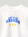 Unisex Bamboo Fabric White Little Warrior Oversized T-Shirt