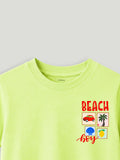 Bamboo Fabric Unisex Kids T-Shirt – Beach Print Soft Breathable Tee