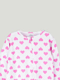Organic cotton Heart Print Romper/Bodysuit - Pink